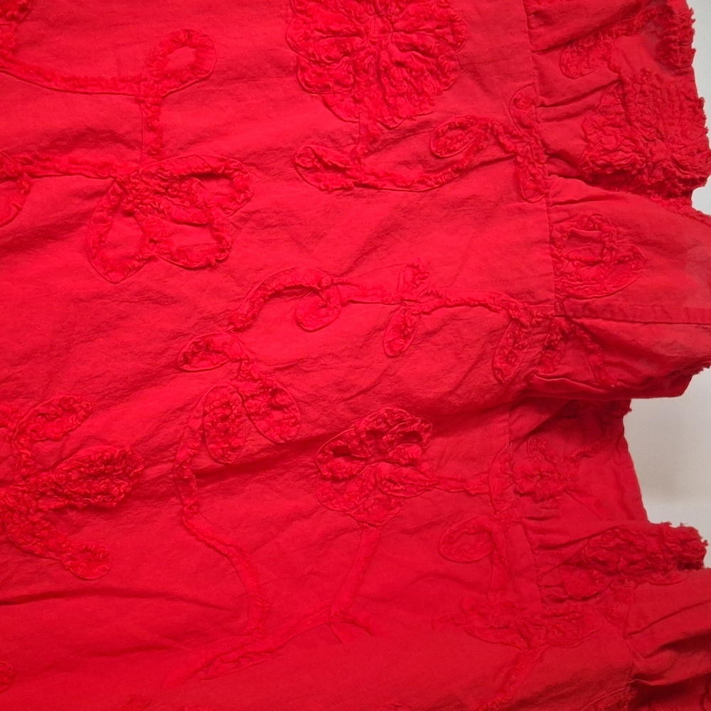 Entro Sleeveless Dress Cotton Sz S Floral Embroidered Ruffle embroidered cotton - Picture 8 of 10